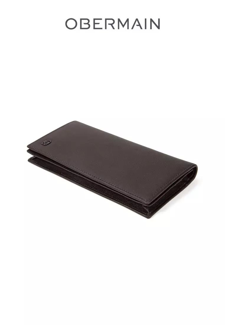 RFID Long Wallet Genuine Leather Brown