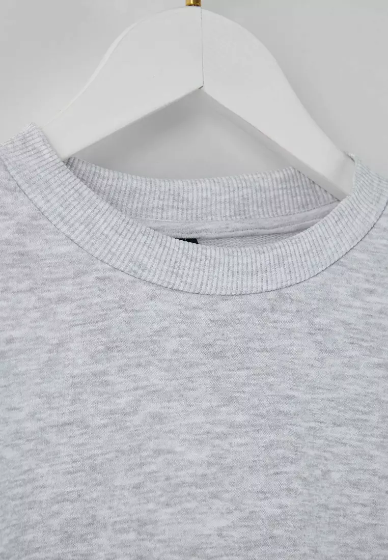 Kar Melanj Ribbon Detailed Crew Neck Thick Fleece Lined Crop Knitted Sweatshirt Twoaw26Sw75