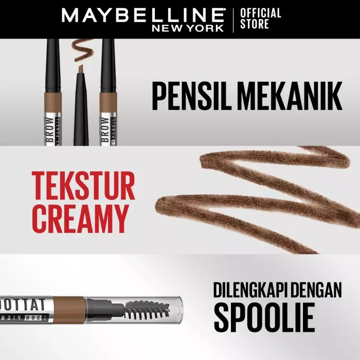 Maybelline Tattoo Brow 36H Pencil Natural Brown - Pensil Alis Cokelat