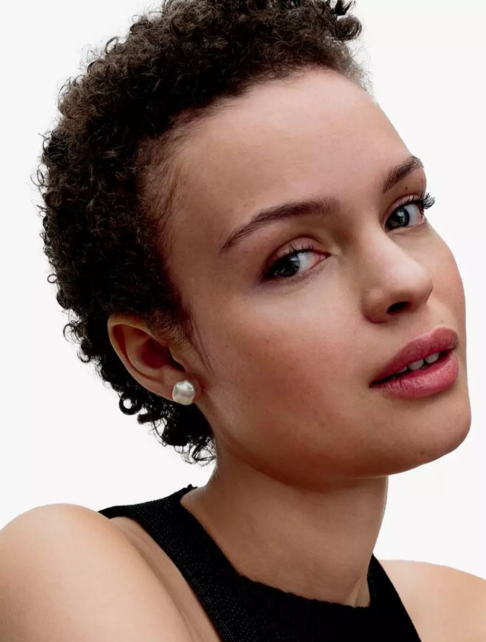 14k Gold-plated stud earrings with baroque white treated freshwater cultured pearl