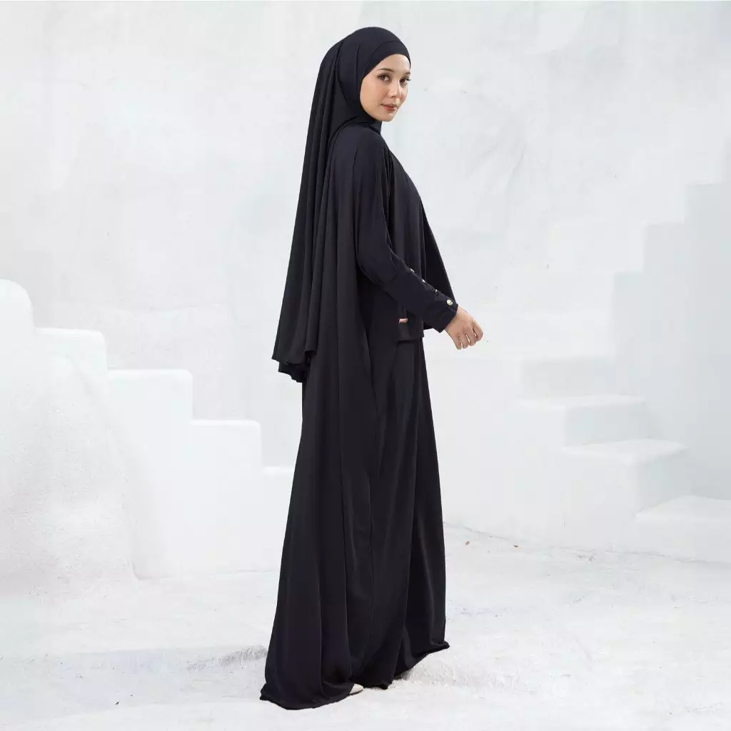 Hafisa Abaya Set Navy New Material