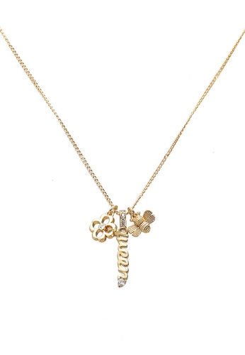 Kate Spade gold Love You, Mom Queen Bee Pendant Necklace (hz) B9181ACC5086A9GS_1