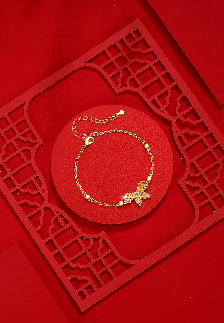 Gelang Wanita Korea Fashion Original Titanium Butterfly Design Kalung Cewek Perhiasan