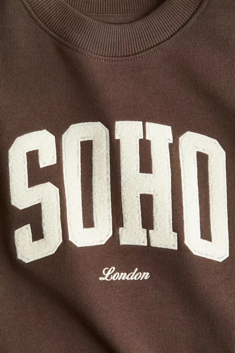 Printed crew-neck sweatshirt