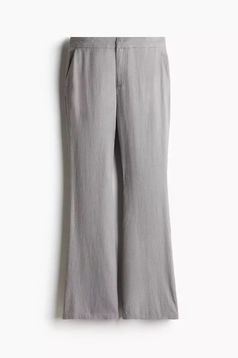 Linen-blend tailored trousers