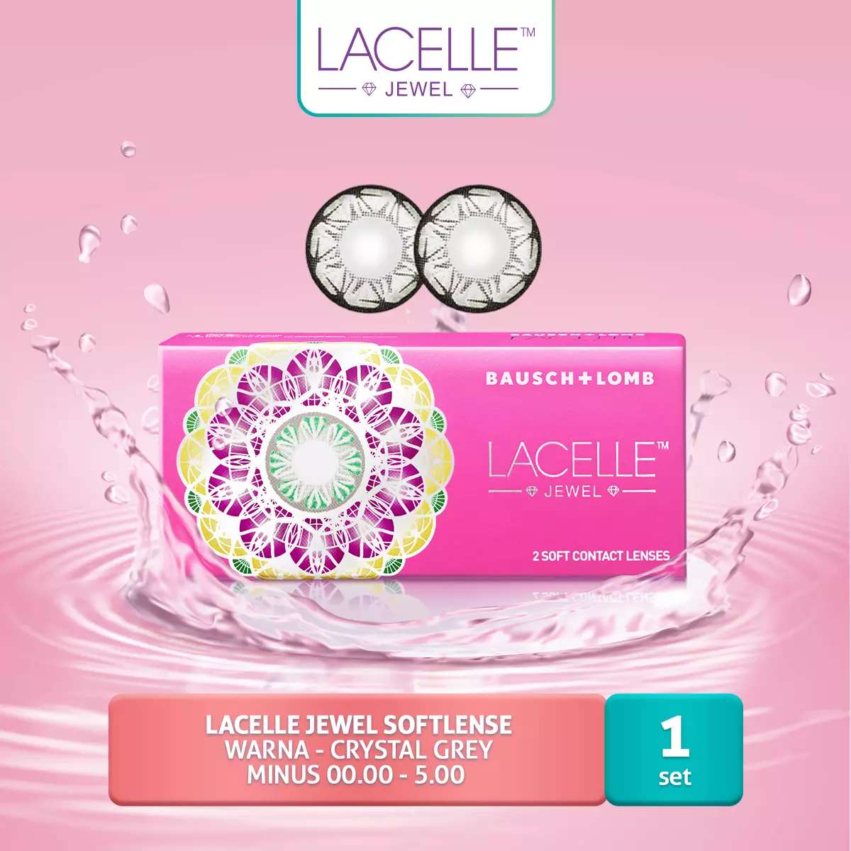 Bausch & Lomb Lacelle Jewel - Melanite Black (2 Pack)