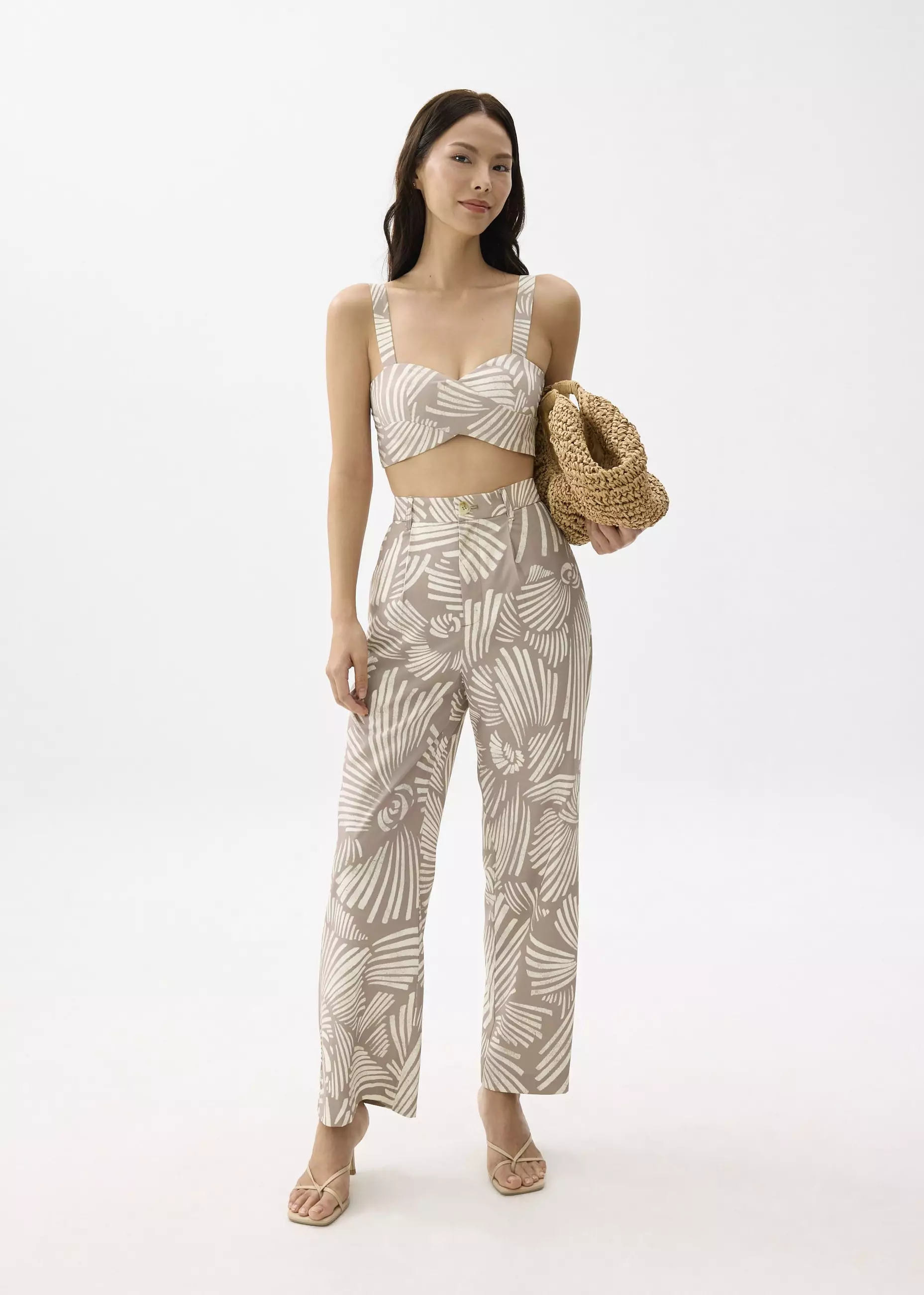 Celana Wanita - Leggy™ High Waist Straight Leg Pants in Kekana