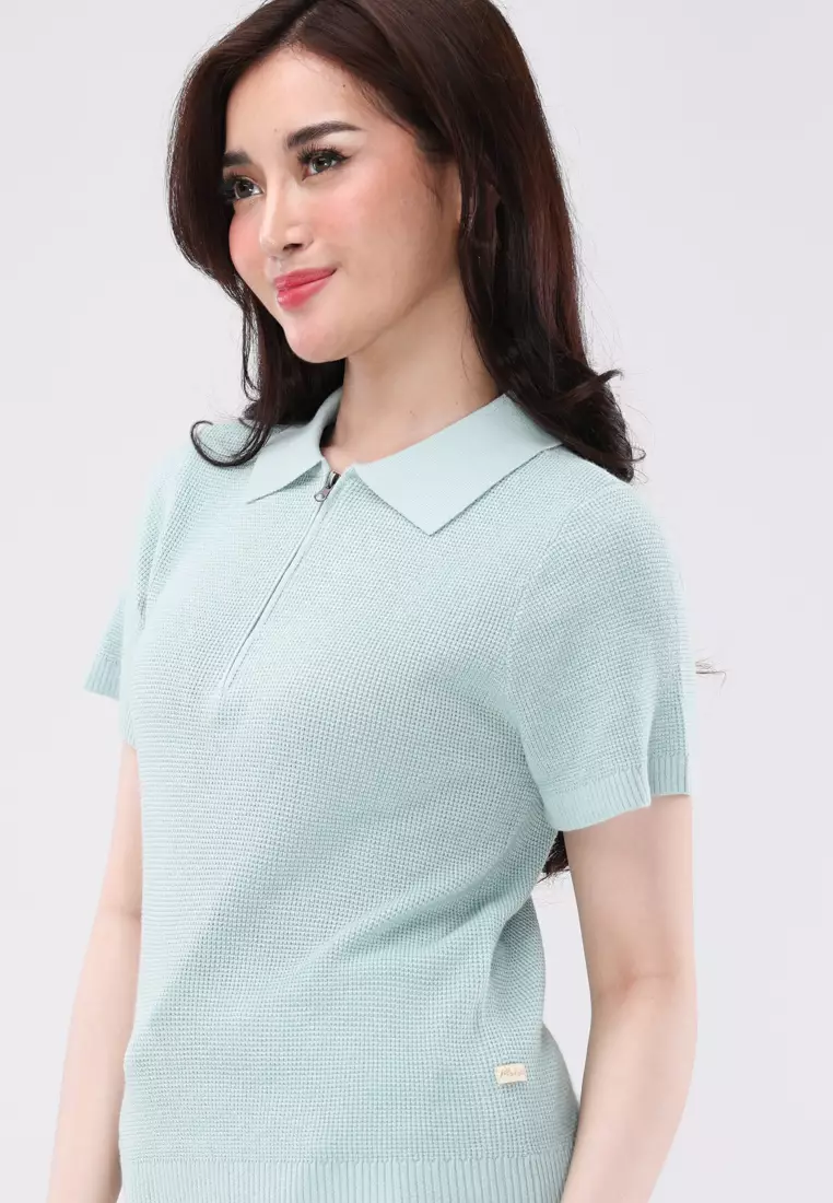 Knitted Short Sleeves Top