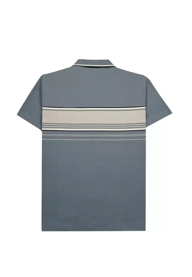 POLICE Polo Shirt Salur Bordir Cotton Premium Tebal Pria 553041