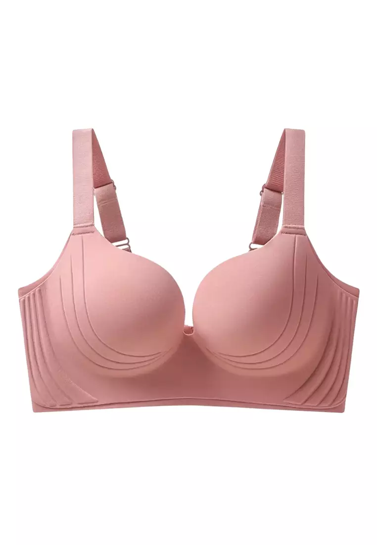 Premium Wynter Plus Size Seamless Wireless Support Bra in Pink