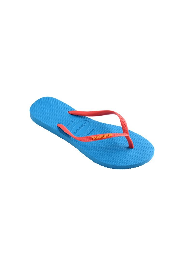 Women Slim Logo Pop Up Flip Flops - Turquoise