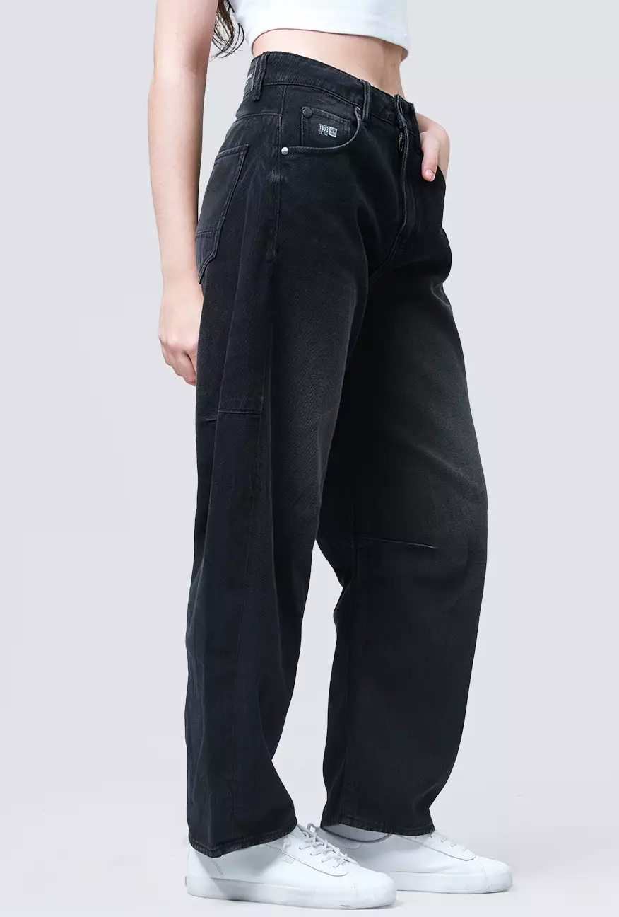 Celana Jeans Wanita Barrel Sora