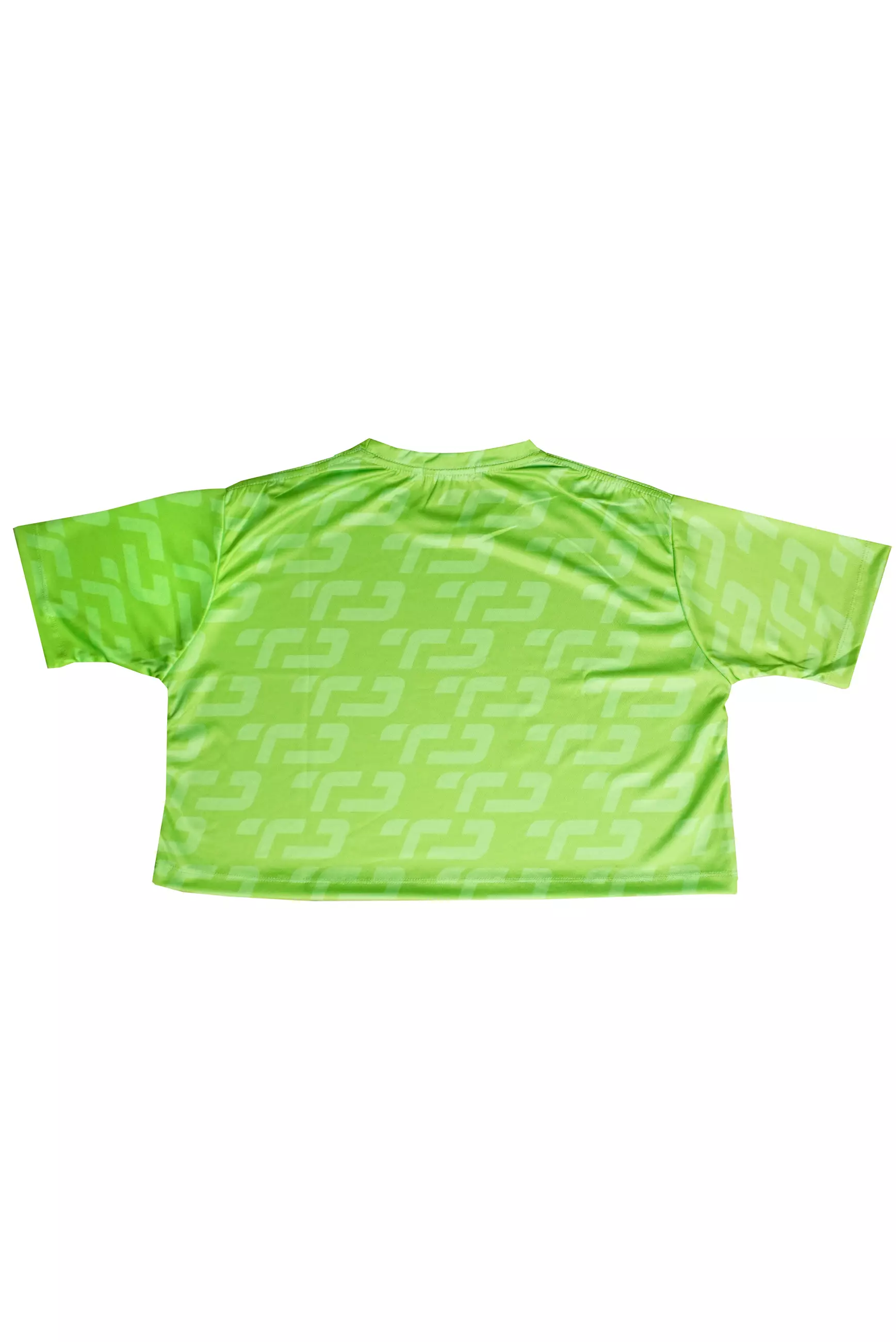 Td Active LSB21 baju crop zumba wanita quickdry fullprint hijau stabilo