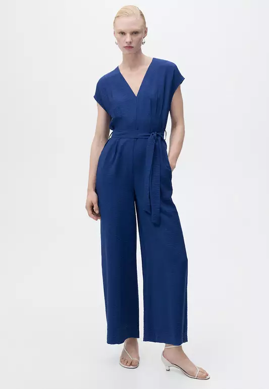 Long Cropped Jumpsuit with Belt