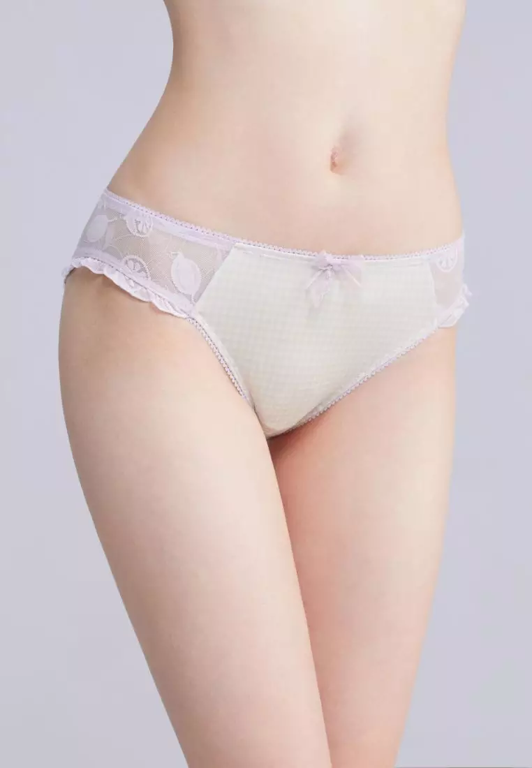IDABEL AOP BIKINI BRIEF PANTY SOFT SEXY LACE CHECKERED-PRINT MICRO PANEL LOW RISE WOMAN UNDERWEAR FOR WOMAN GIRL PT14149