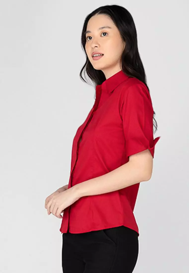 Diana 3/4 Sleeve Pinstripe Button Down Office Blouse