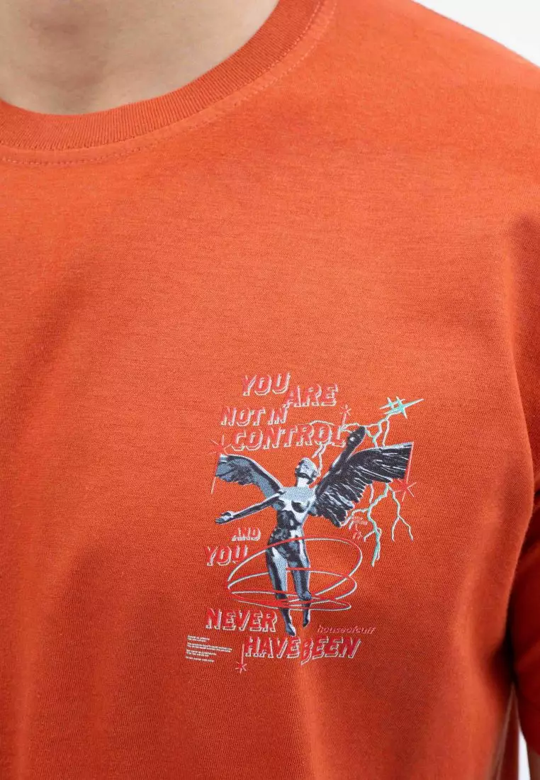 Houseofcuff T-shirt Kaos Motif Never Have Pendek Terracotta Size S-4XL