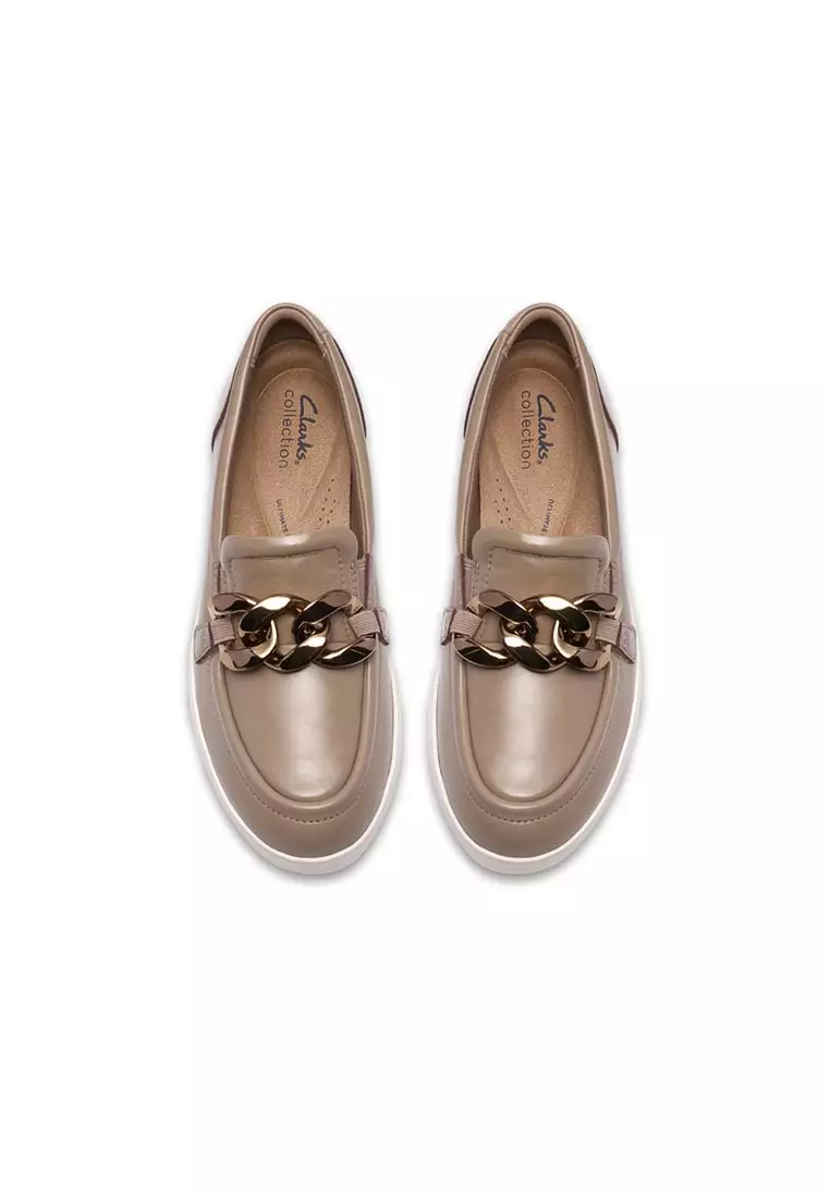 Womens Zylah May Loafers Taupe Leather - Wide Fit