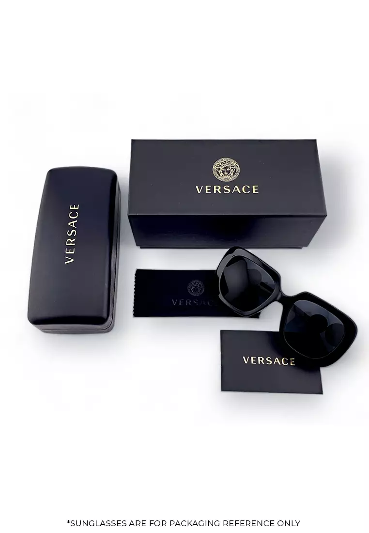 Women's Cat Eye Frame Black Acetate Sunglasses - VE4417U