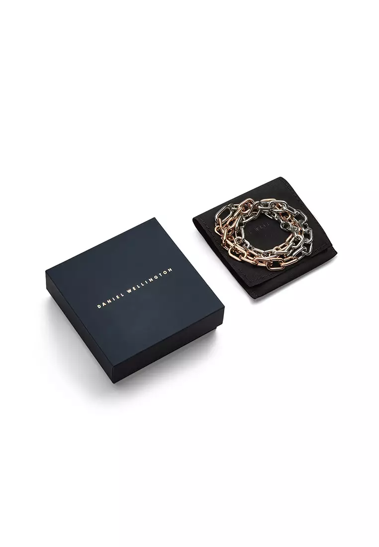 Contrast Link Necklace Two Tone Rose Gold - Unisex Necklace for women and men stainless steel Necklace DW Official Authentic Original