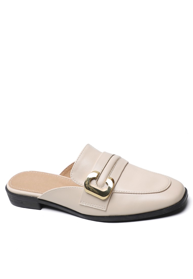 Buckle Synthetic Leather Mules WW340-7