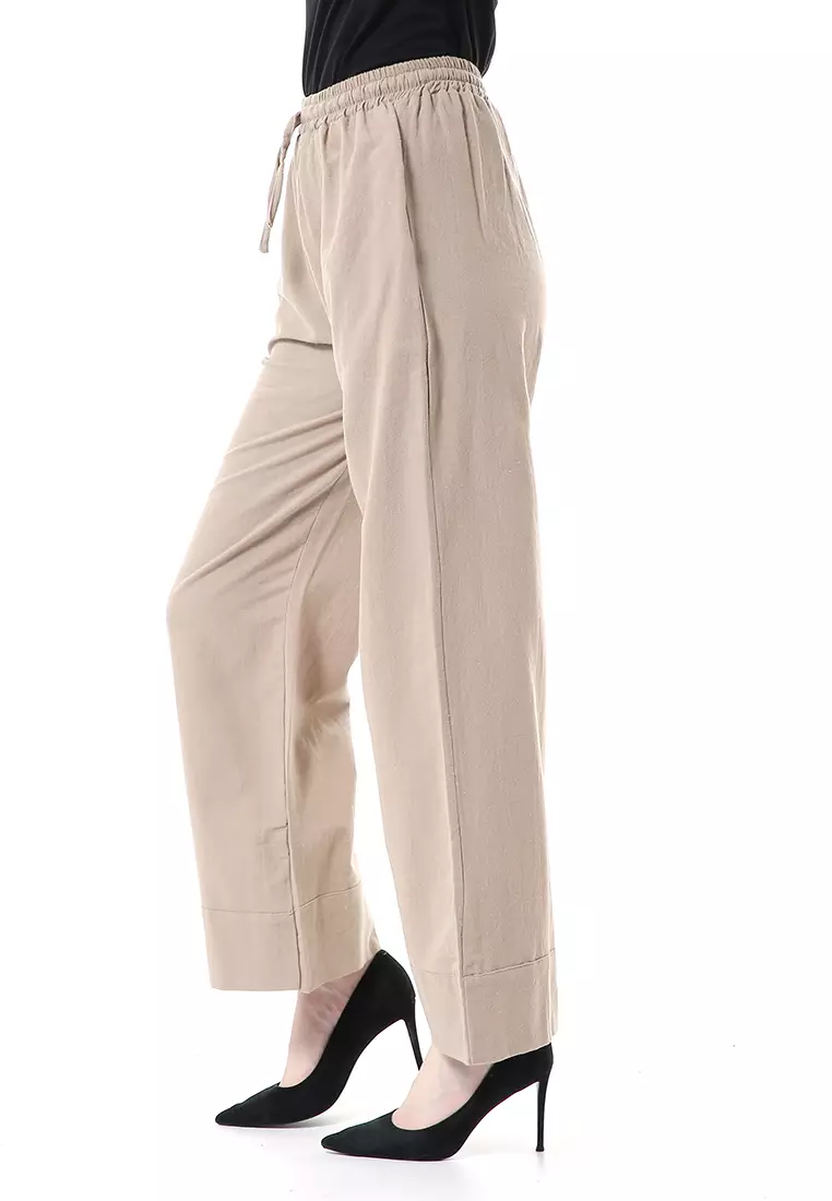 Farah Cullote Pants Design Simple Casual Relaxed Fit - Cream