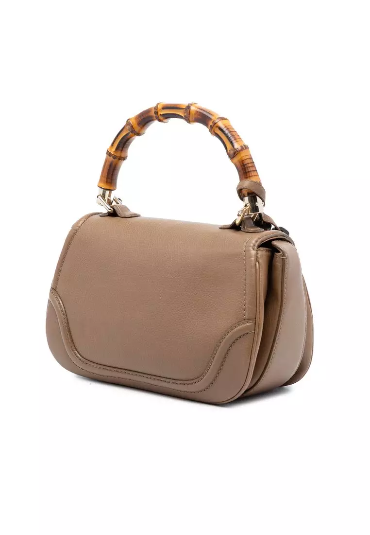 Pre-Loved Gucci Medium Calfskin New Bamboo Top Handle Bag