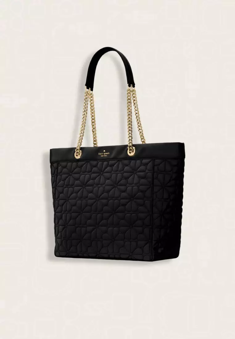 Kate Spade Spade Flower Quilted Fabric XL Tote Black