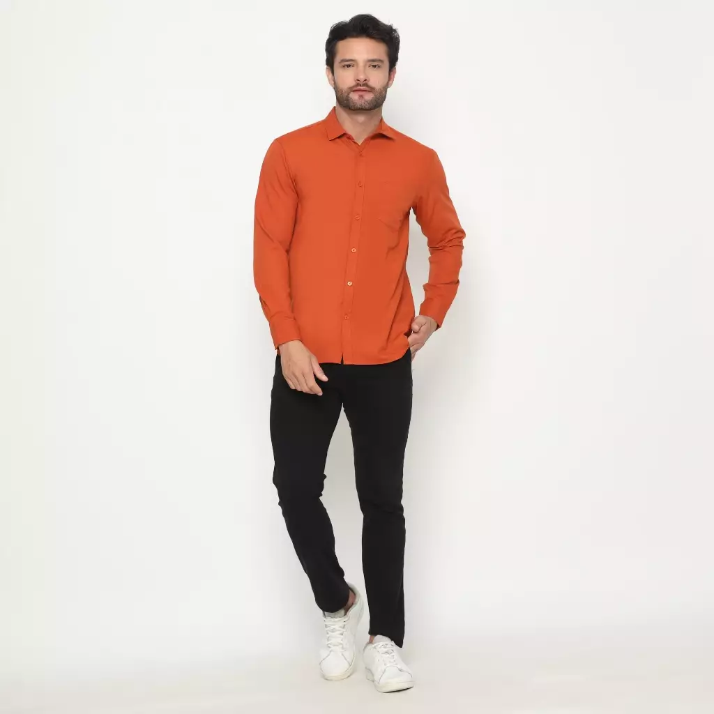 AMK Kemeja Pria Lengan Panjang SHS Mateo L/s Terracota