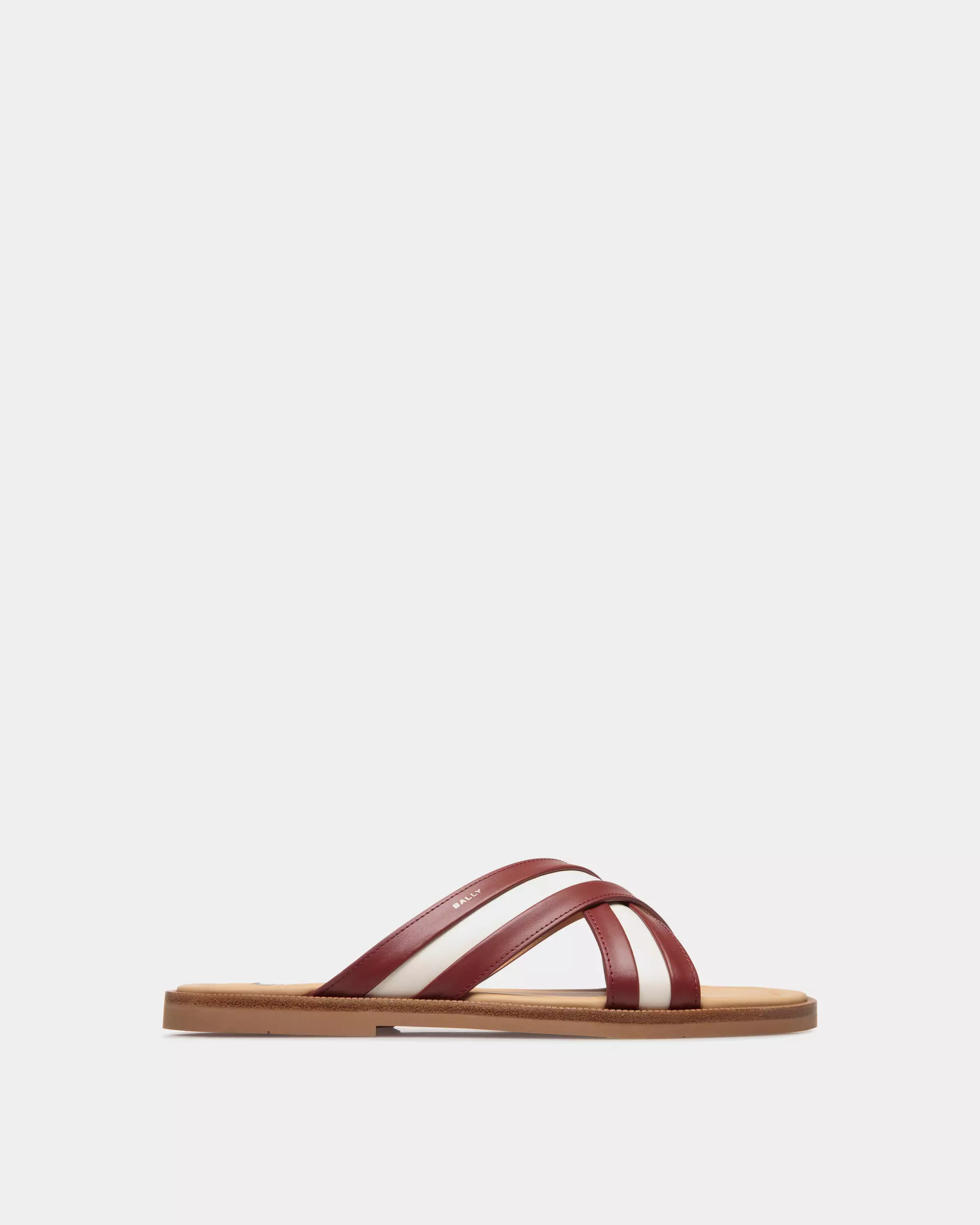 Bally Gherry Leather Sandal - Red Ribbon