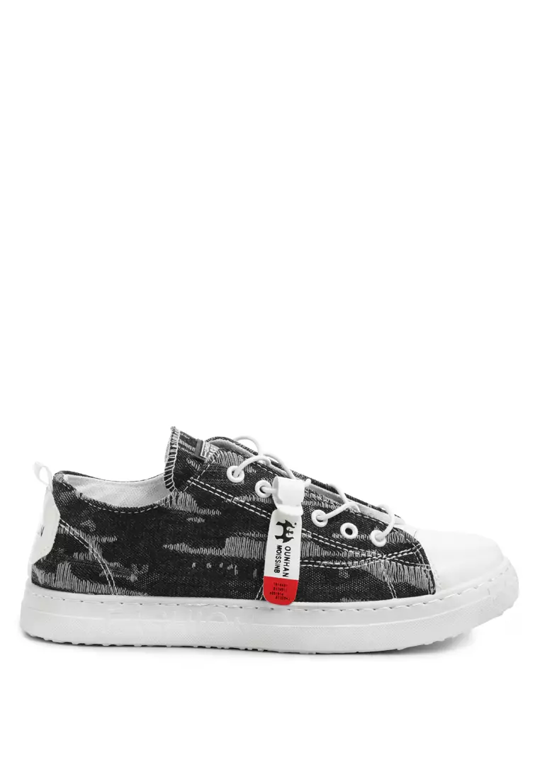 Discount on London Rag  shoes - SKU: Black Distressed Denim Sneakers