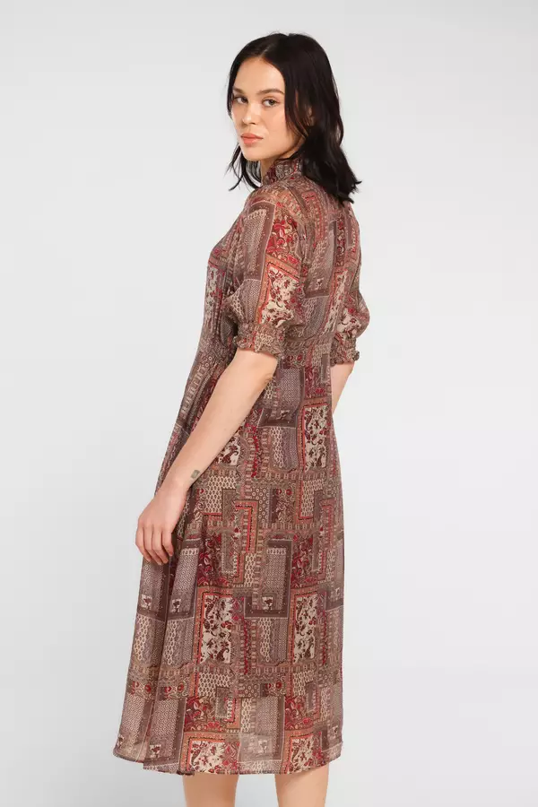 MINIMAL - Devani - Dress Motif Paisley Floral - Green Warna Green
