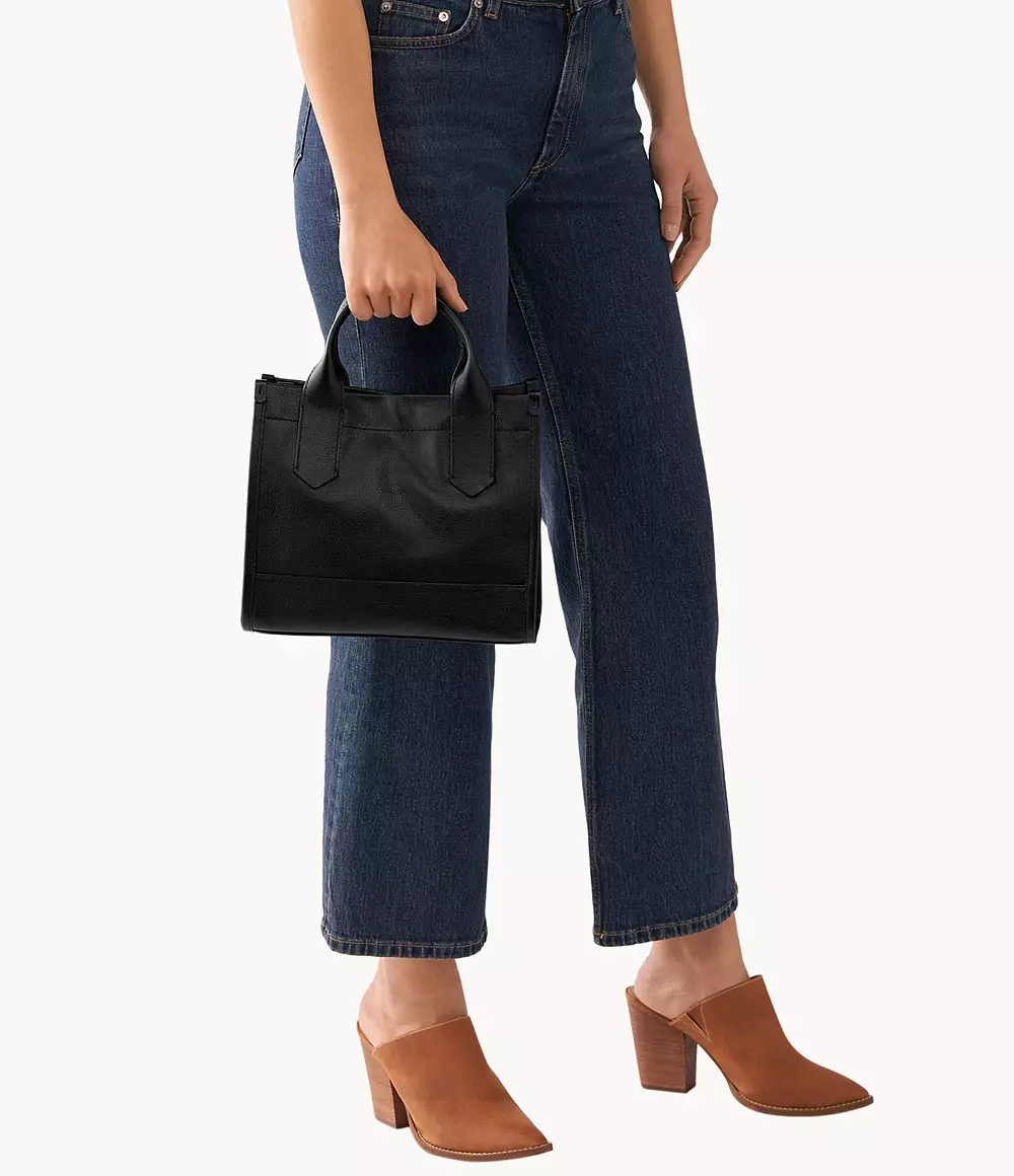 Fossil Kyler Satchel Leather Black Tas Wanita - SHB3135-001