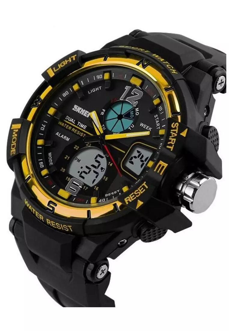 Jam Tangan Sporty Digital Analog Pria Wristwatch LED Afterglow Silikon Strap Waterproof LX23 ORIGINAL