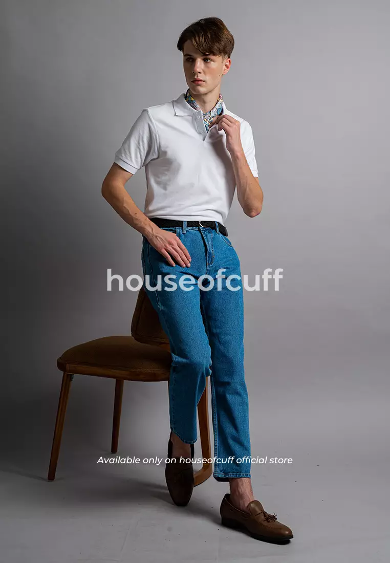 Houseofcuff Celana Jeans Reguler Fit Pria Panjang Denim Biru Muda