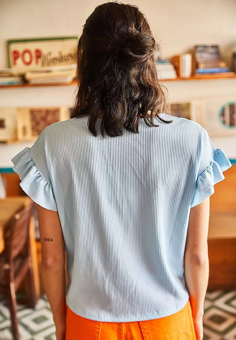 Sleeve Frilly Camisole T-Shirt