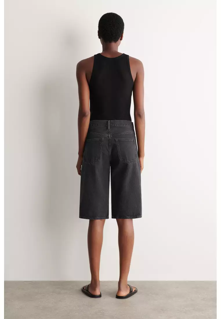 CHORD STRAIGHT-LEG DENIM SHORTS