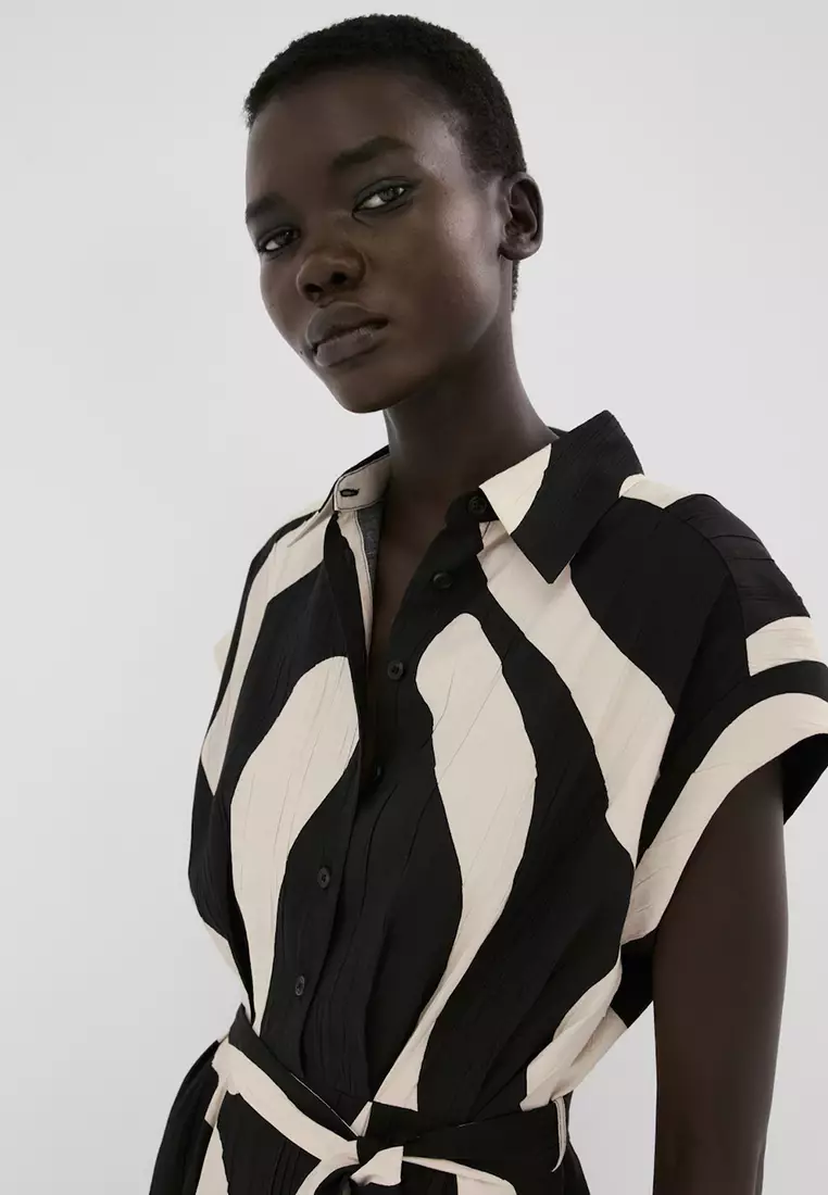 Long Printed Shirt Dress