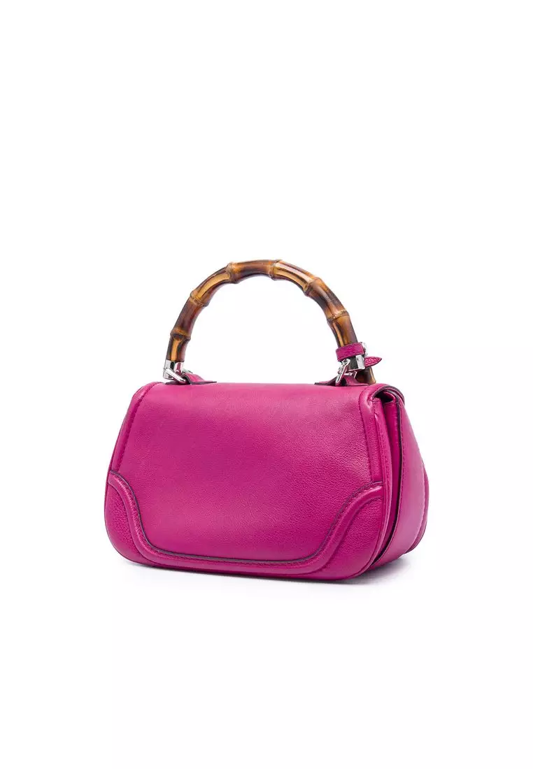 Pre-Loved Gucci Medium Calfskin Bamboo Top Handle Bag