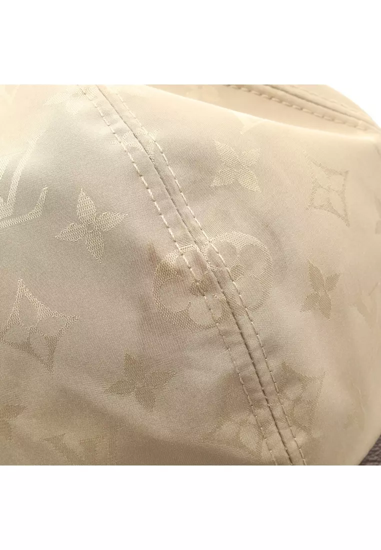 Pre-Loved Louis Vuitton cap My essential monogram cap silk PVC leather beige
