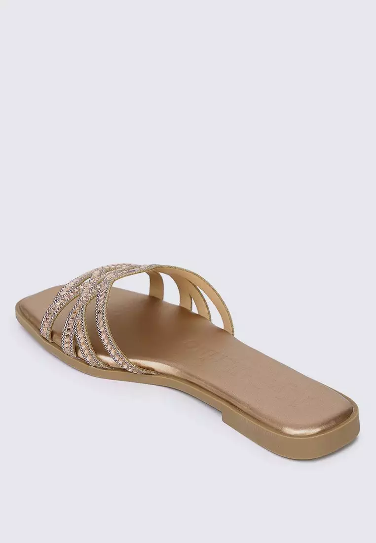 Rora Comfy Sandals In Rose Gold