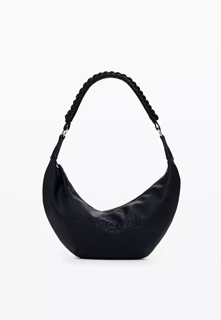 Medium faux leather bag with 3D logo