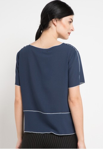 Jual KORZ Blouse With Contrast Piping Original ZALORA 