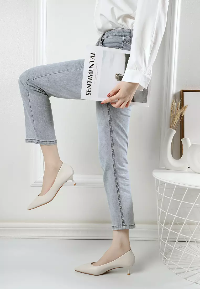 4.5CM 尖頭超纖皮高踭鞋 2045-2