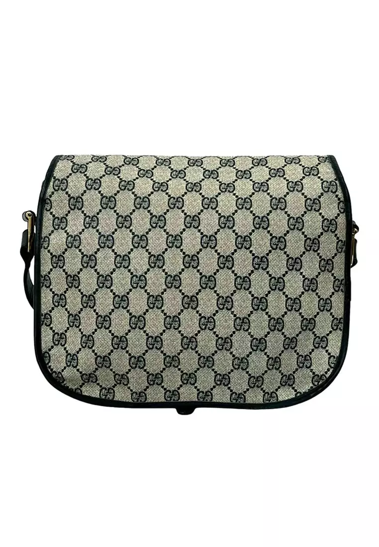 Pre-Loved Gucci Gg Supreme Horsebit Web Crossbody