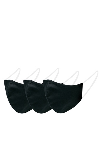 ZALORA black 3 pack Reusable Cotton Face Mask ZA919ES0VL1BSG_1