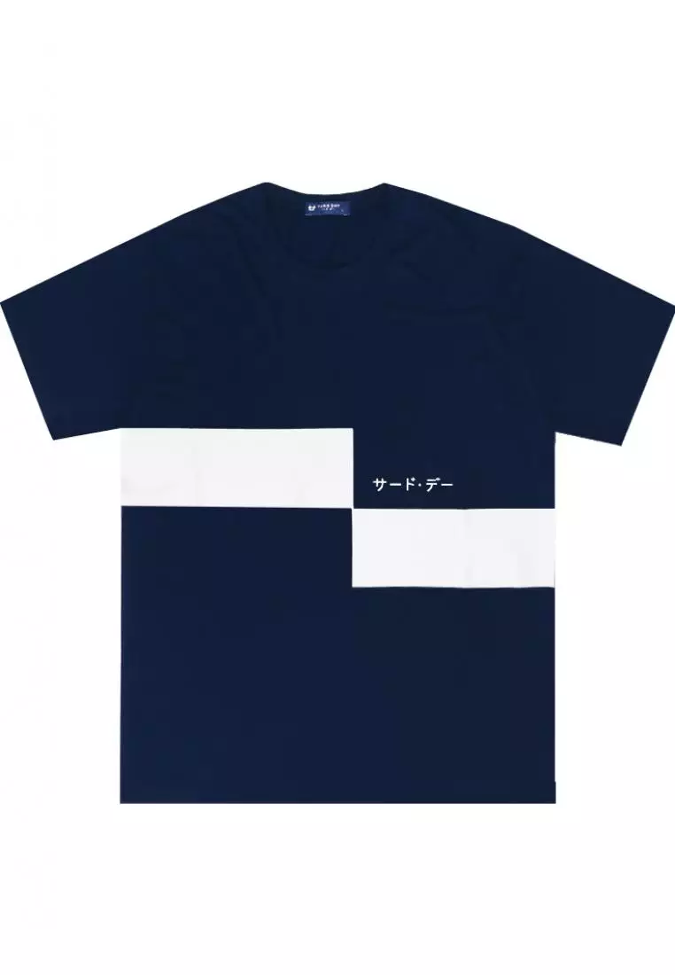 MTI36 Kaos T-Shirt Pria Instacool Gant Chart Katakana Navy