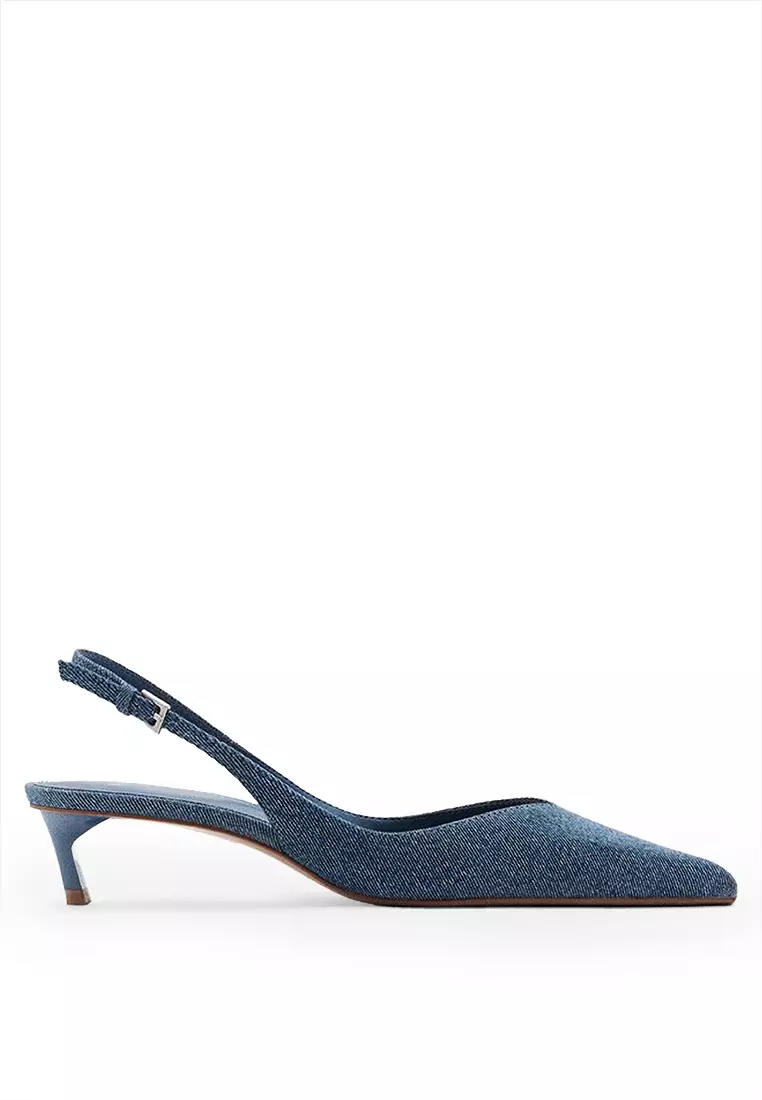 Discount on Mango  shoes - SKU: Denim Kitten Heels