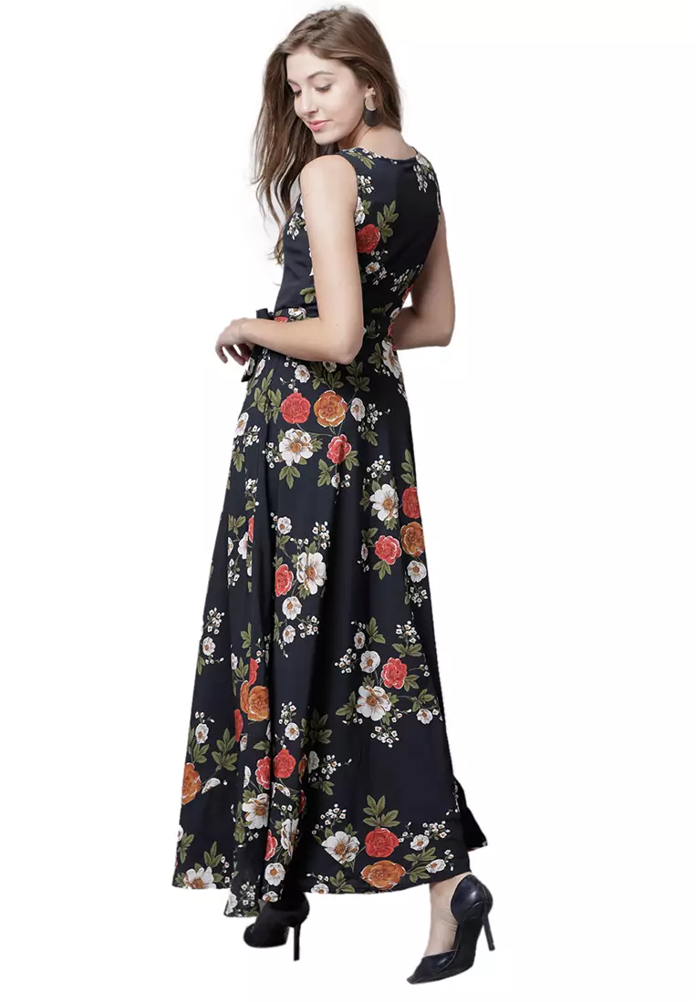 Tokyo talkies women's maxi black dress top