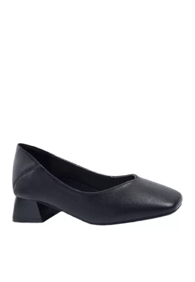 Discount on Twenty Eight Shoes  shoes - SKU: VANSA Simple Cow Leather Square Toe Mid Heel Pumps VSW-H68-3